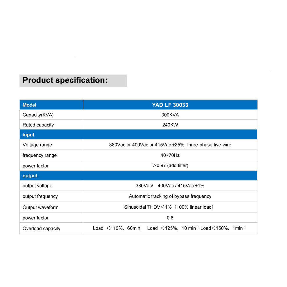 Low frequency Online UPS YAD LF 30033